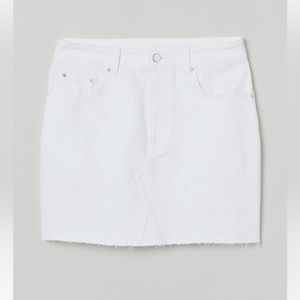 H&M white denim skirt